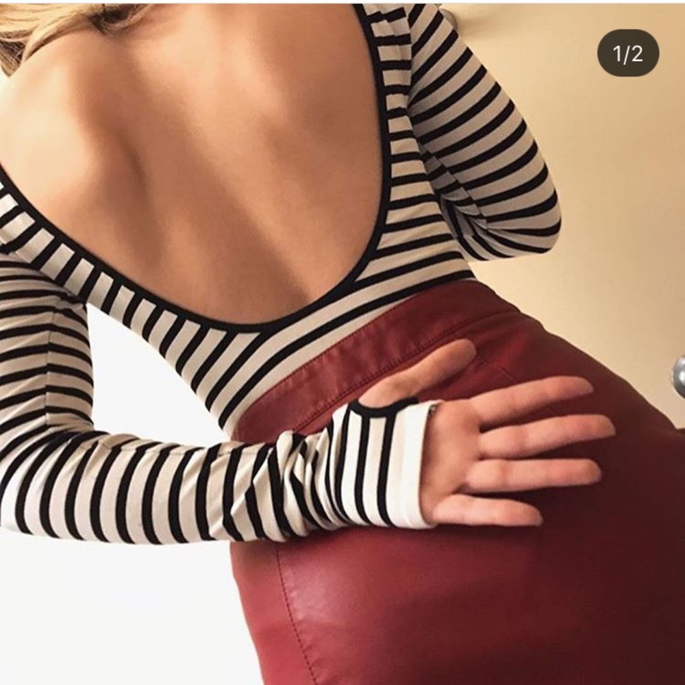 Free People Stripped Bodysuit